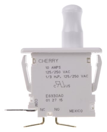 Cherry Single Pole 10 Amp Panel Mount Momentary Push Button Switch