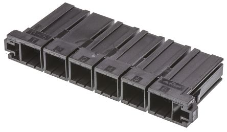 TE Connectivity Dynamic 5000 Steckverbindergehäuse Buchse 10.16mm, 6-polig / 1-reihig Gerade, Kabelmontage Für