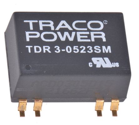 TRACOPOWER TDR 3SM DC/DC-Wandler 3W 5 V Dc IN, ±15V Dc OUT / ±100mA 1.5kV Dc Isoliert
