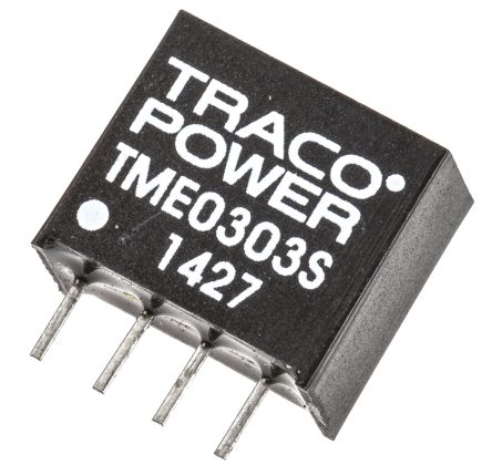 TRACOPOWER TME DC-DC Converter, 3.3V Dc/ 260mA Output, 2.7 → 3.3 V Dc Input, 1W, Through Hole, +85°C Max Temp