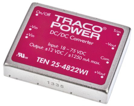 TRACOPOWER Convertidor Dc-dc 25W, Salida ±12V Dc, ±1.25A, ±1%