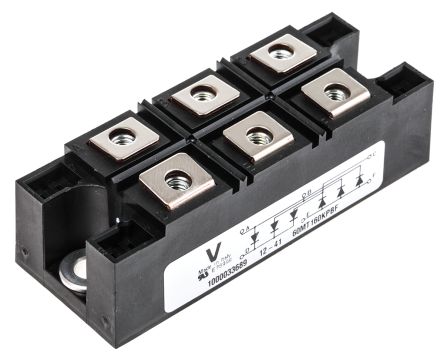 Vishay Brückengleichrichter, 3-phasig 75A 1600V Tafelmontage 1.55V INT-A-pak 6-Pin 10mA Siliziumverbindung
