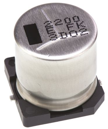 Panasonic Condensatore, Serie FK SMD, 2200μF, 25V Cc, ±20%, +105°C, SMD