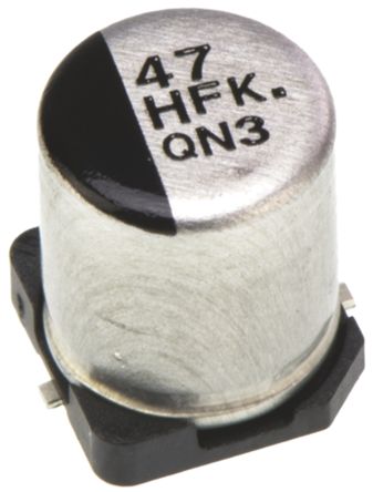 Panasonic Condensador Electrolítico Serie FK SMD, 47μF, ±20%, 50V Dc, Mont. SMD, 6.3 (Dia.) X 7.7mm