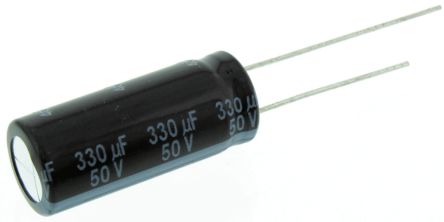 Panasonic Condensador Electrolítico Serie FR Radial, 330μF, ±20%, 50V Dc, Radial, Orificio Pasante, 10 (Dia.) X 25mm,
