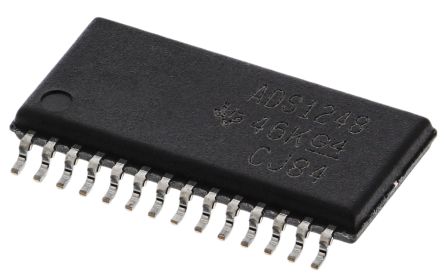 Texas Instruments 24-Bit ADC ADS1248IPW Octal, 2ksps TSSOP, 28-Pin