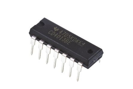 Texas Instruments IC Flip-Flop, D-Typ, 4000, Differential, Single Ended, Positiv-Flanke, PDIP, 14-Pin