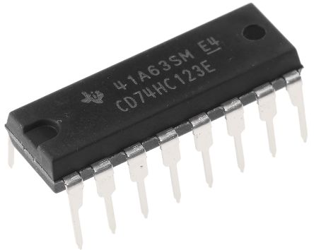 Texas Instruments Multivibrador Monoestable, CD74HC123E, HC, Dual 5.2mA PDIP 16 Pines