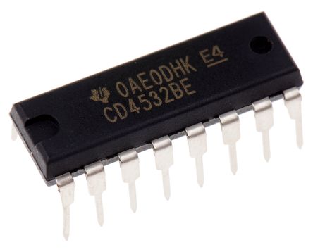 Texas Instruments CD4532BEE4, Priority Encoder, 8 to 3, 3 → 18 V, 16-Pin PDIP