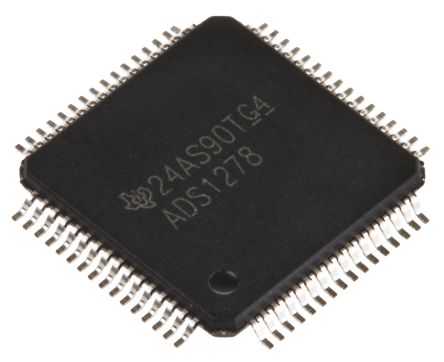Texas Instruments 24 Bit Audio-ADC ADS1278IPAPT Octal, 144ksps HTQFP, 64-Pin