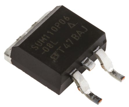 Vishay P-Channel MOSFET, 110 A, 60 V, 3-Pin D2PAK SUM110P06-08L-E3