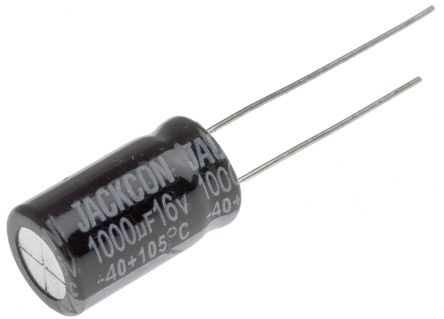 RS PRO, THT Aluminium-Elektrolyt Kondensator 1000μF ±20% / 16V Dc, Ø 10mm X 17mm X 17mm, Bis 105°C