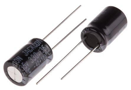 RS PRO 330μF Aluminium Electrolytic Capacitor 35V Dc, Radial, Through Hole
