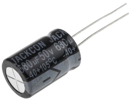 RS PRO 680μF Aluminium Electrolytic Capacitor 50V Dc, Radial, Through Hole