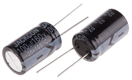 RS PRO, THT Aluminium-Elektrolyt Kondensator 100μF ±20% / 160V Dc, Ø 16mm X 26mm X 26mm, Bis 105°C