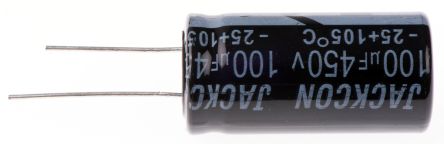 RS PRO Condensador Electrolítico, 100μF, ±20%, 450V Dc, Radial, Orificio Pasante, 18 (Dia.) X 36mm, Paso 7.5mm