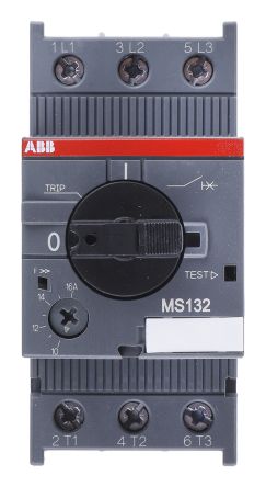 ABB 电动机保护断路器, MS132系列, 额定电流10 → 16 A