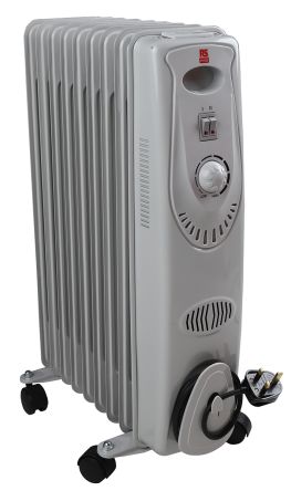 RS PRO Elektroheizung Standgerät, UK-Netzstecker Mit Thermostat, 2kW / 240V Ac, 660 X 370 X 165mm