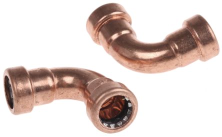Pegler Yorkshire Copper Pipe Fitting, Push Fit 90° Elbow For 15mm Pipe