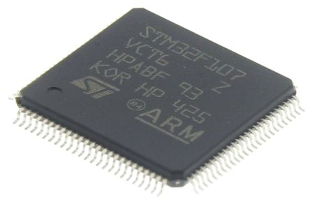 STMicroelectronics STM32F107VCT6, 32bit ARM Cortex M3 Microcontroller, STM32F1, 72MHz, 256 KB Flash, 100-Pin LQFP