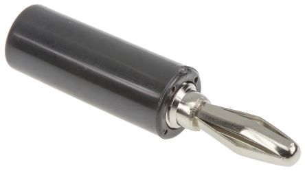 Mueller Electric Black Male Banana Plug, 4 Mm Connector, 15A, Nickel Plating