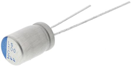 Nichicon Condensador De Polímero LS, 100μF ±20%, 16V Dc, Montaje En Orificio Pasante, Paso 2.5mm, Dim. 6.3 (Dia) X
