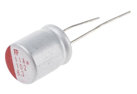 Nichicon NS, THT Polymer Alu Kondensator, Elko 1000μF ±20% / 6.3V Dc, Ø 10mm X 12.5mm, Bis 105°C