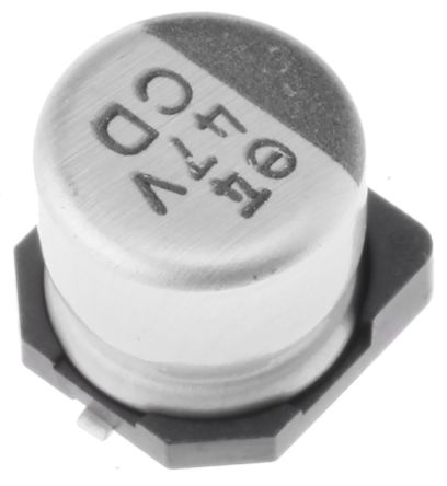 Nichicon CD, SMD Aluminium-Elektrolyt Kondensator 47μF ±20% / 35V Dc, Ø 6.3mm X 5.8mm, Bis 105°C