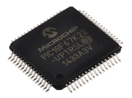 Microchip Mikrocontroller PIC18F PIC 8bit SMD 128 KB TQFP 64-Pin 64MHz 1 KB, 4 KB RAM