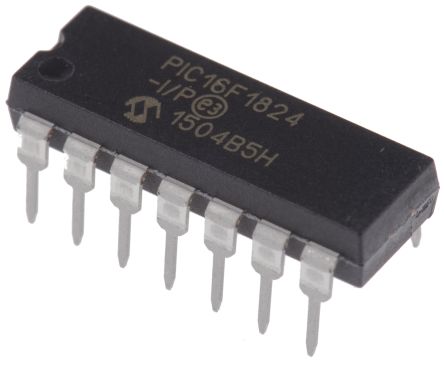 Microchip Microcontrôleur, 8bit, 512 Ko RAM, 4 Ko, 32MHz,, DIP 14, Série PIC16F