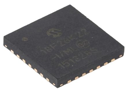 Microchip PIC18F26K22-I/ML, 8bit PIC Microcontroller, PIC18F, 64MHz, 64 KB Flash, 28-Pin QFN