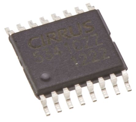 Cirrus Logic ADC CS5341-CZZ, Dual, 24 Bit-, 192ksps, TSSOP, 16 Pin