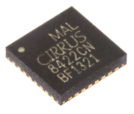 Cirrus Logic 音频采样率转换器, 24 位分辨率, 192kHz转换率, 32引脚, QFN封装