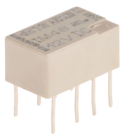 TE Connectivity PCB Mount Latching Signal Relay, 12V Dc Coil, 2A Switching Current, DPDT