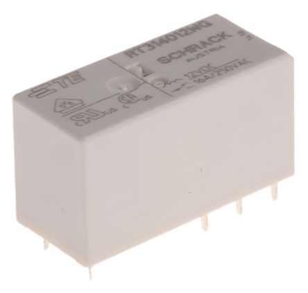 TE Connectivity PCB Mount Power Relay, 12V Dc Coil, 16A Switching Current, SPDT