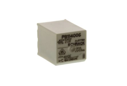 TE Connectivity PCB Mount Power Relay, 6V Dc Coil, 10A Switching Current, SPDT