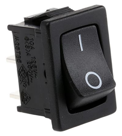 TE Connectivity Tafelmontage Wippschalter, 1-poliger Ein/Ausschalter Ein-Neutral-Aus, 16 A 19.2mm X 13mm