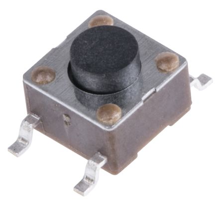 TE Connectivity Interruptor Táctil Tipo Botón, Negro, Contactos SPST 5mm, Montaje Superficial