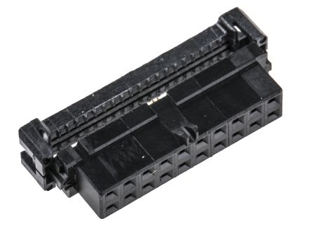 TE Connectivity AMP-LATCH IDC-Steckverbinder Buchse, Gewinkelt, 20-polig / 2-reihig, Raster 2.0mm