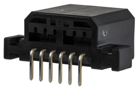 TE Connectivity MULTILOCK 040 Series Right Angle Through Hole Mount PCB Socket, 6-Contact, 1-Row, 2.5mm Pitch, Solder