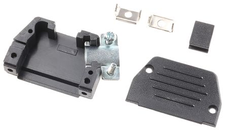 MH Connectors MHED Series Thermoplastic Angled, Straight D Sub Backshell, 15 Way, Strain Relief