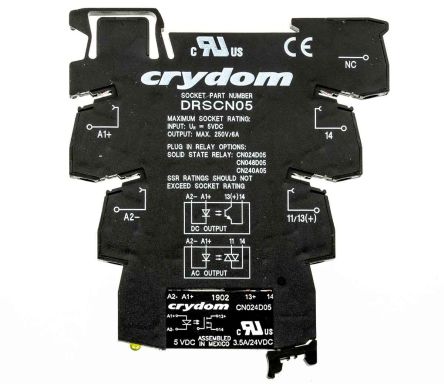 Sensata / Crydom Solid State Interface Relay, 12 V Dc Control, 3.5 A Load, DIN Rail Mount