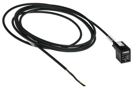 Phoenix Contact Cable De Conexión, Con. A DIN 43650 Forma B Hembra, 3 Polos, Con. B Sin Terminación, Long. 3m, 24 V, 4