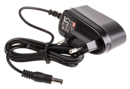 MEAN WELL 6W Plug-In AC/DC Adapter 9V Dc Output, 660mA Output