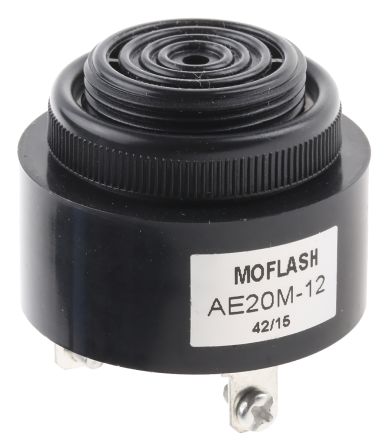 Moflash AE20M Series Panel Mount Buzzer, 12 V, 95dB At 1 M, IP55, DC, 2-Tone