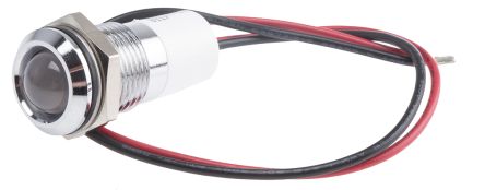 RS PRO LED Schalttafel-Anzeigelampe Weiß 220V Ac, Montage-Ø 14mm, Leiter