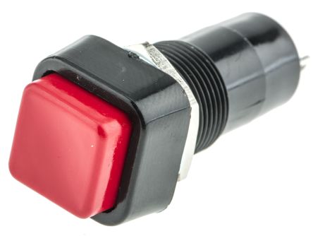 Lumberg 红色按钮开关, 面板安装, 闭锁操作, 面板开孔直径12mm, 无指示灯, 单刀单掷