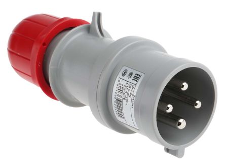 Scame Leistungssteckverbinder Stecker Rot 3P + E, 415 V / 32A, Kabelmontage IP44
