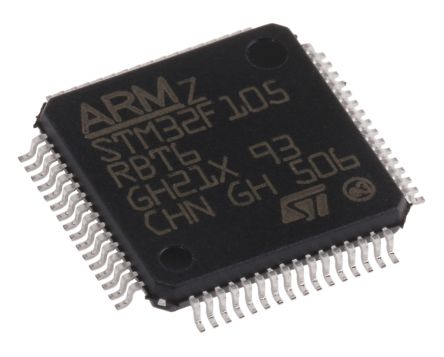 STMicroelectronics STM32F105RBT6, 32bit ARM Cortex M3 Microcontroller, STM32F1, 72MHz, 128 KB Flash, 64-Pin LQFP