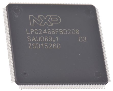 NXP Microcontrollore, ARM7TDMI-S, LQFP, LPC24, 208 Pin, Montaggio Superficiale, 16bit, 72MHz
